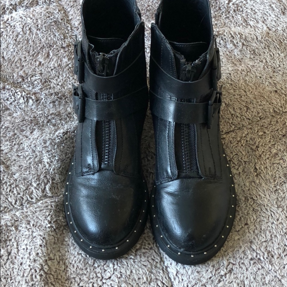 Black combat boots